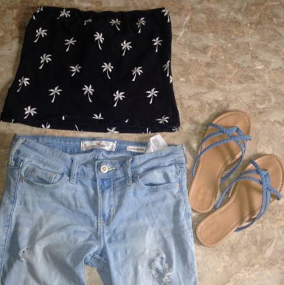 Palm tree tube top